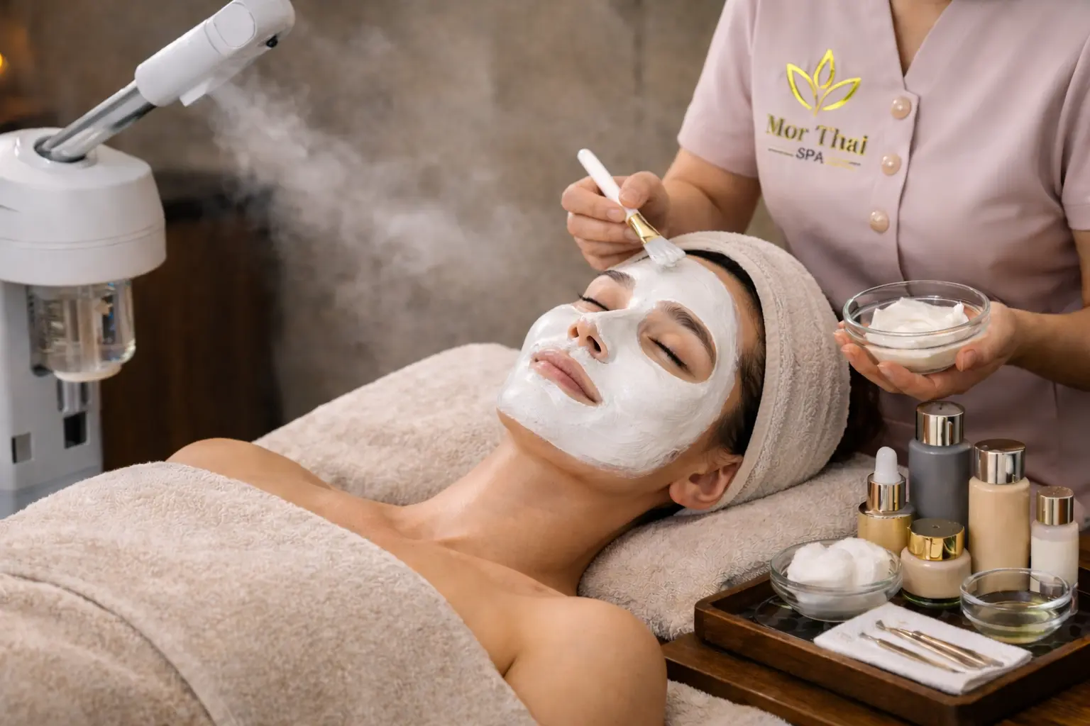 Soins du visage au spa Mor Thai, Marrakech