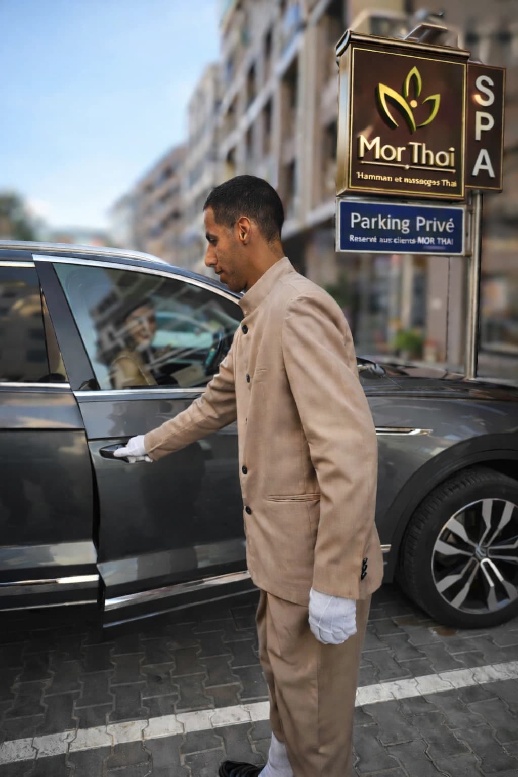 Parking privé devant Mor Thai Spa, Guéliz Marrakech