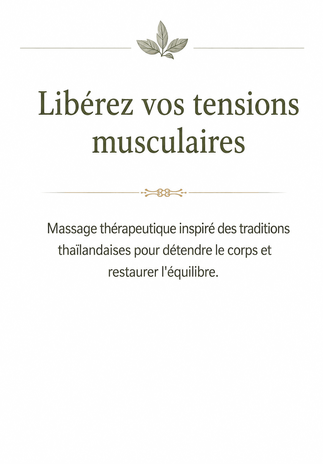 Libérez vos tensions musculaires