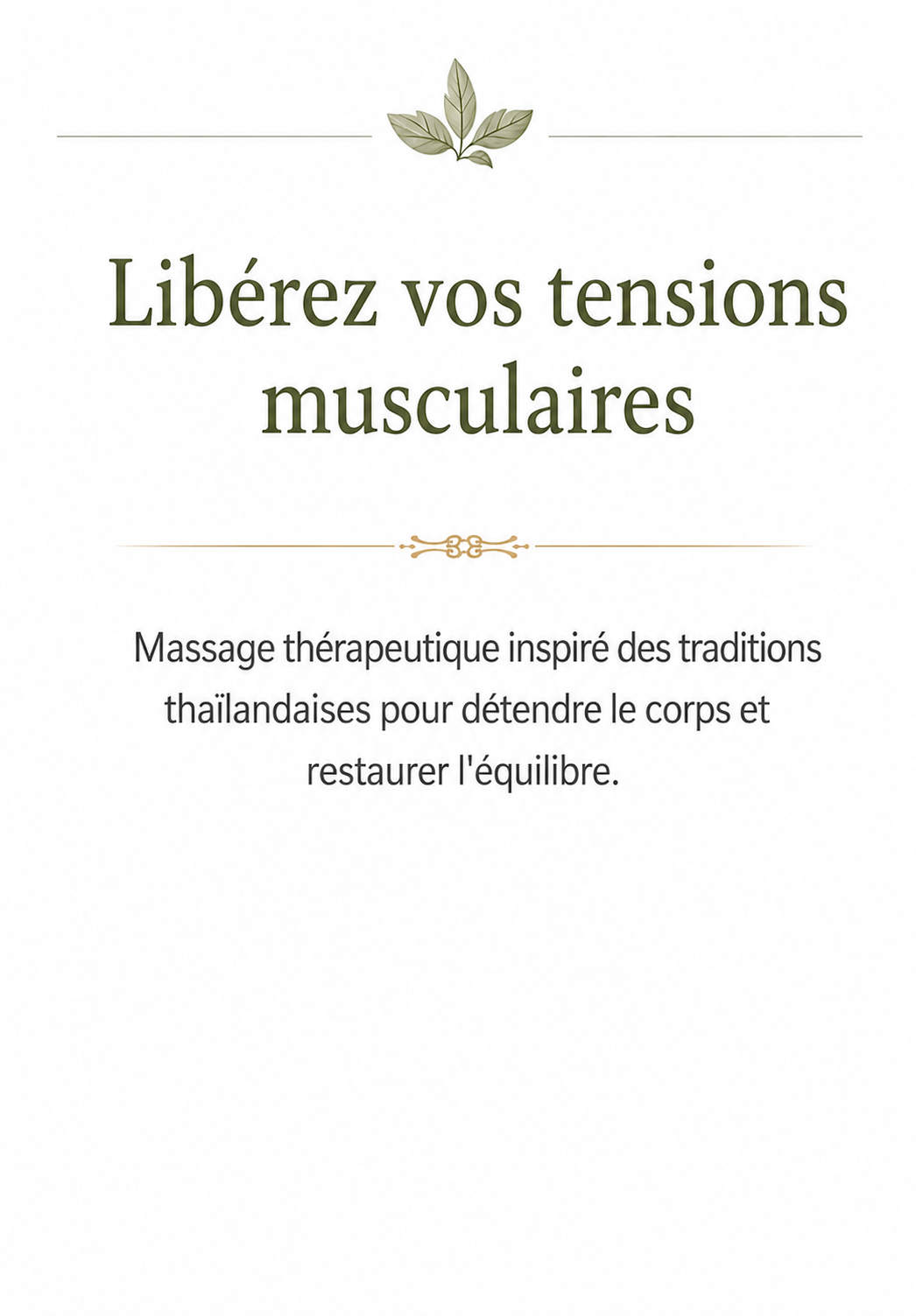 Libérez vos tensions musculaires